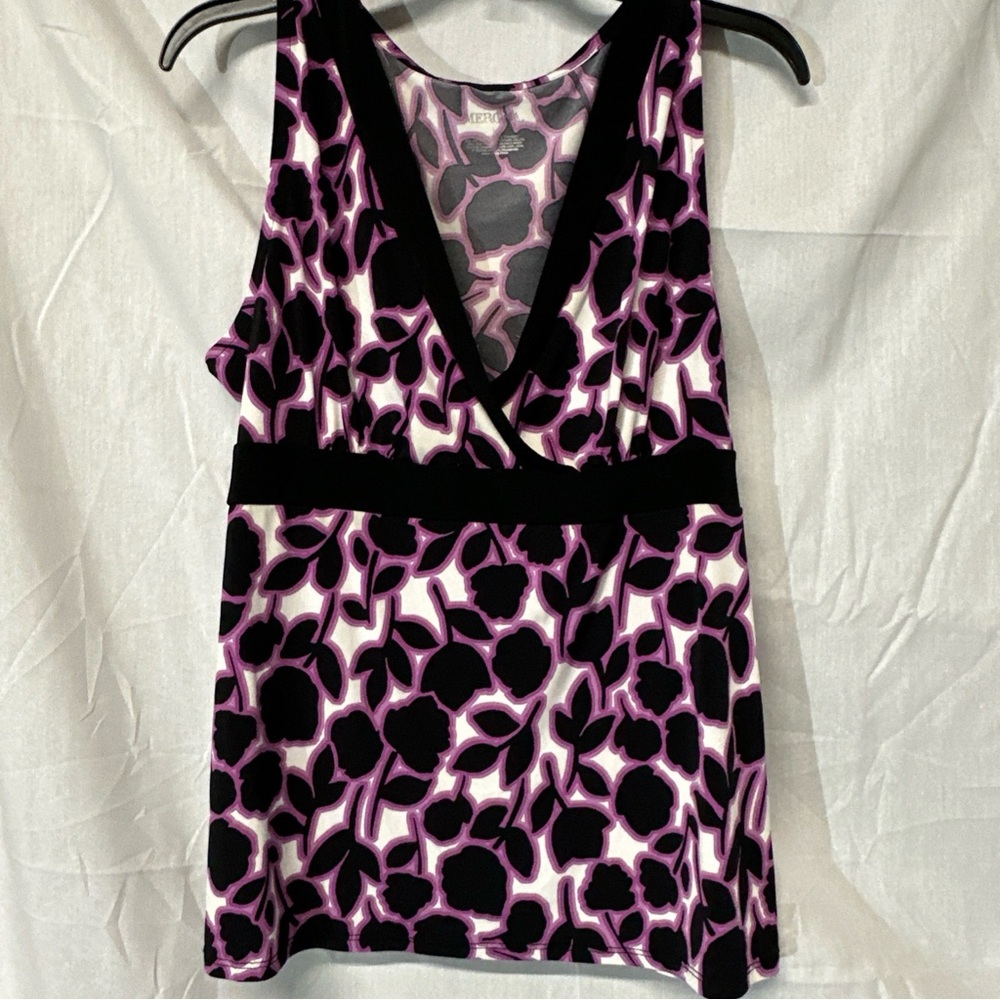 Merona Black and Purple Patterned Tank Top